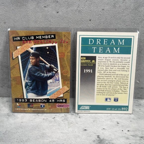 Ken Griffey Jr 1993-1994 Stadium Club 1991 Dream Team Score Seattle Mariners - Picture 4 of 4